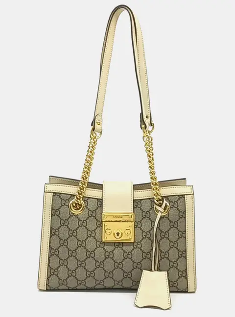 Gucci Beige Cream PVC Supreme Shoulder Bag (498156)