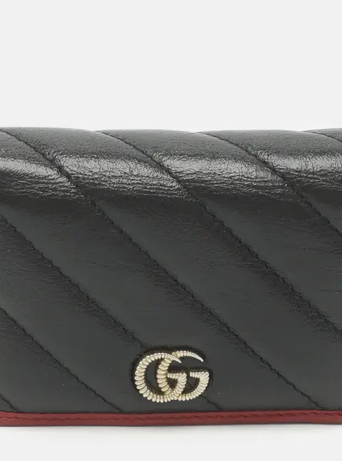Gucci GG Marmont Black Leather Compact Wallet