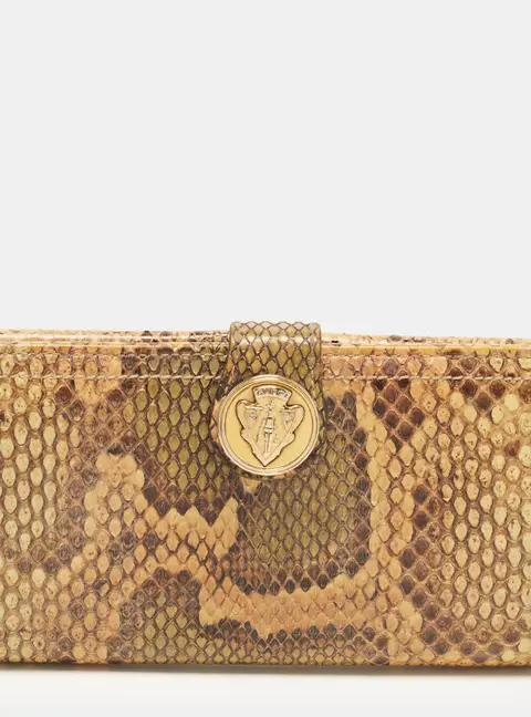 Gucci Hysteria Cream Python Continental Wallet