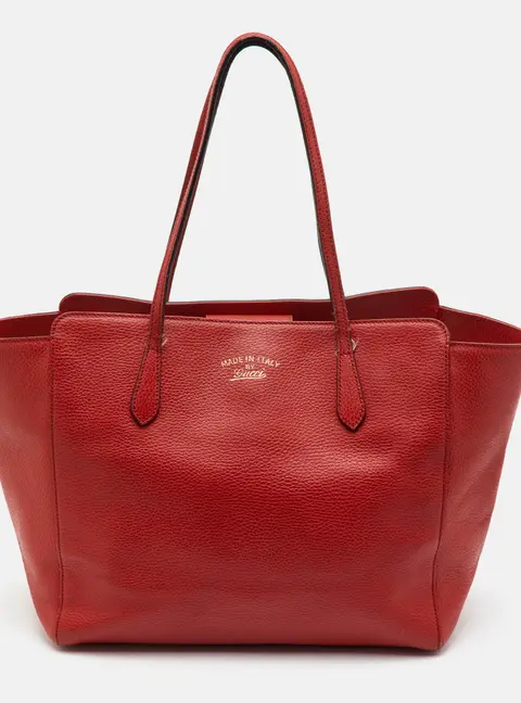 Gucci Swing Orange Leather Shopper Tote