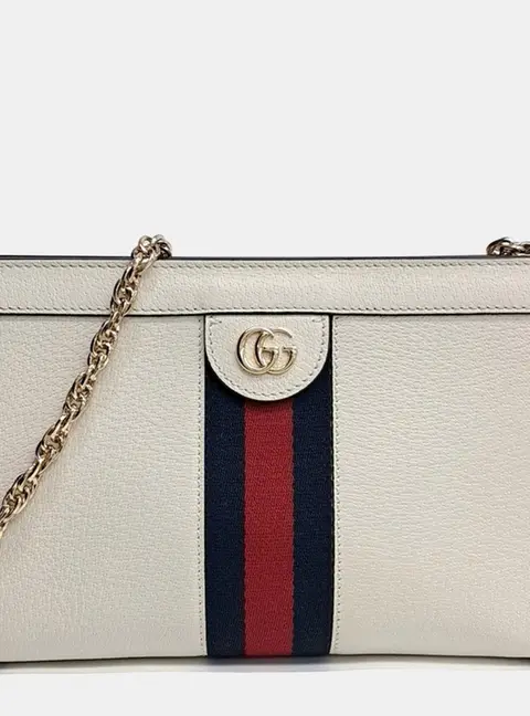 Gucci Ophidia GG Supreme Cream Leather Shoulder Bag