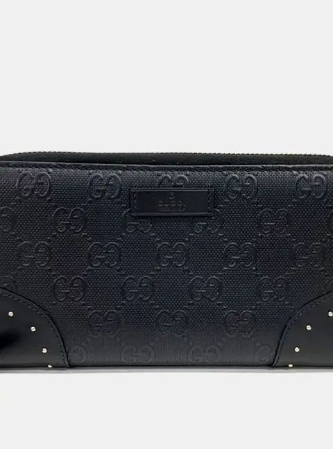 Gucci Black Leather long wallet