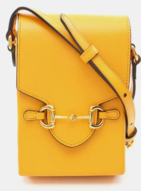 Gucci Horsebit 1955 Mini Yellow Leather Crossbody Bag