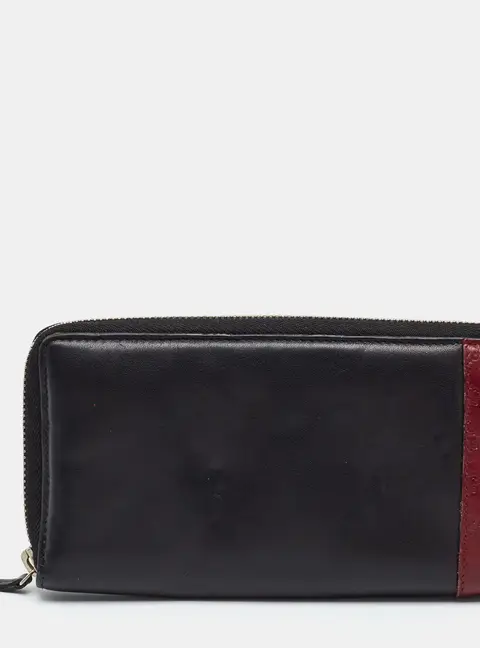 Gucci Zip Around Black/Red Guccissima Leather Continental Wallet