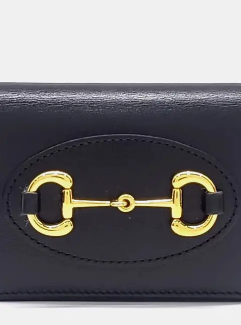 Gucci Black Leather 1955 Horsebit Wallet