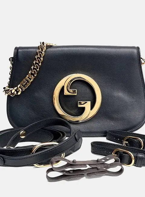 Gucci Blondie Black Leather Shoulder Bag (699268)