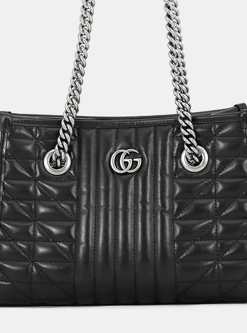 Gucci GG Marmont Small Black Calfskin Leather Shoulder Bag