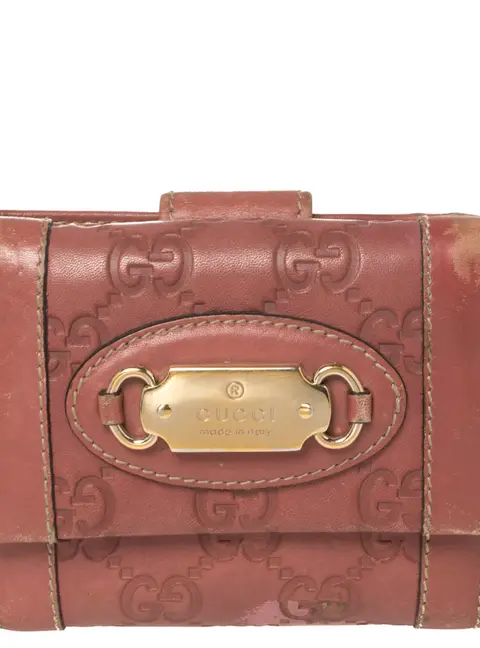Gucci Pink Guccissima Leather French Wallet