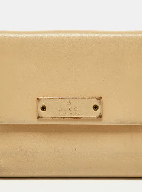 Gucci Cream Leather French Wallet