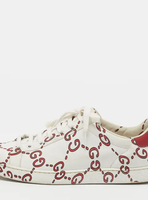 Gucci Ace Size 39 White Leather Lace Up Sneakers