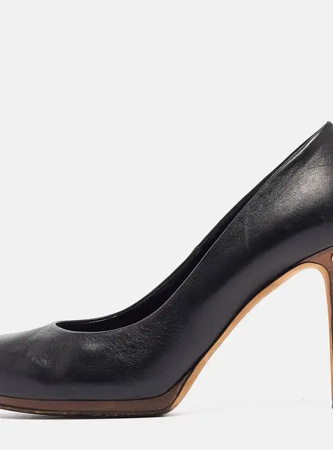 Gucci Black Leather Platform Pumps Size 40.5