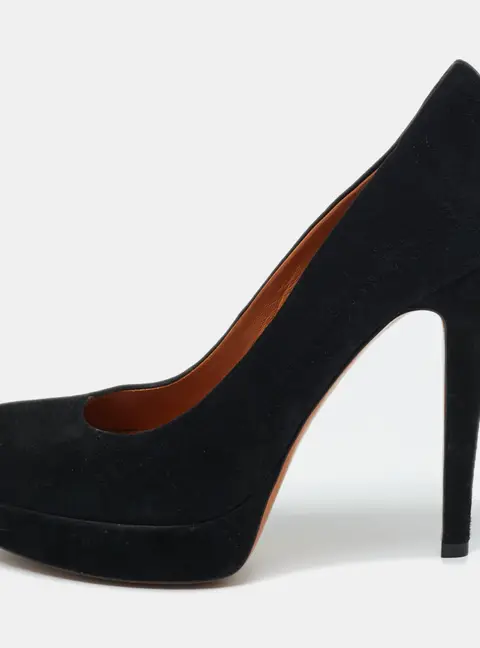 Gucci Black Suede Round Toe Platform Pumps Size 35.5