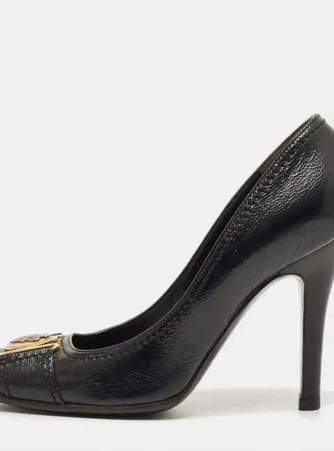 Gucci Black Leather Hysteria Round Toe Pumps Size 38