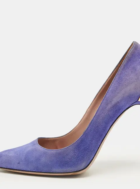 Gucci Size 39 Blue Suede Elizabeth Horsebit Pointed Toe Pumps