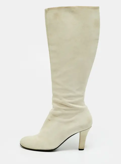 Gucci Size 39 Grey Suede Knee Length Boots