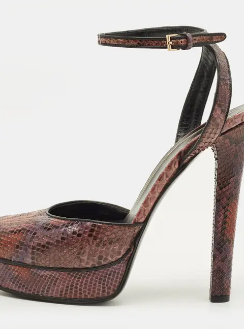 Gucci Huston Size 39 Multicolor Snakeskin Leather Pumps