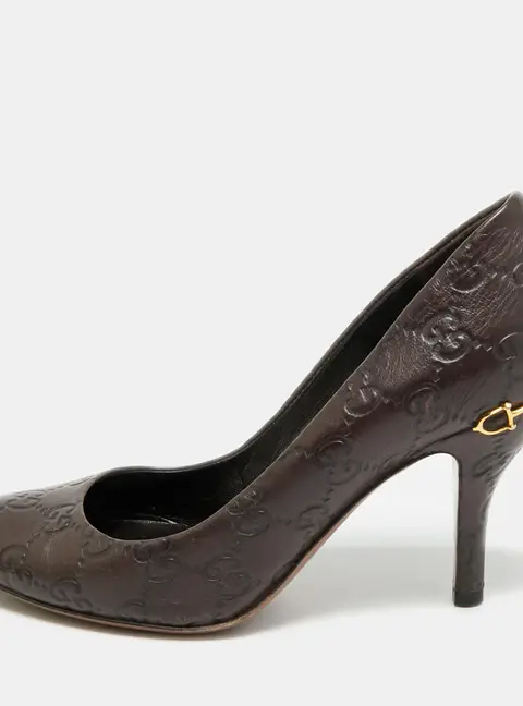 Gucci Horsebit Size 36.5 Brown Guccissima Leather Pumps