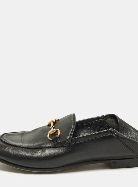 Gucci Horsebit Foldable Size 35 Black Leather Loafers