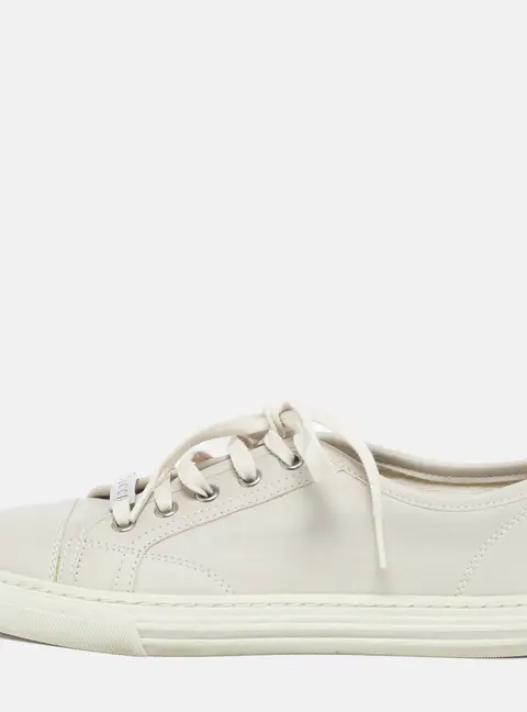 Gucci Size 36.5 Grey Leather Lace Up Sneakers