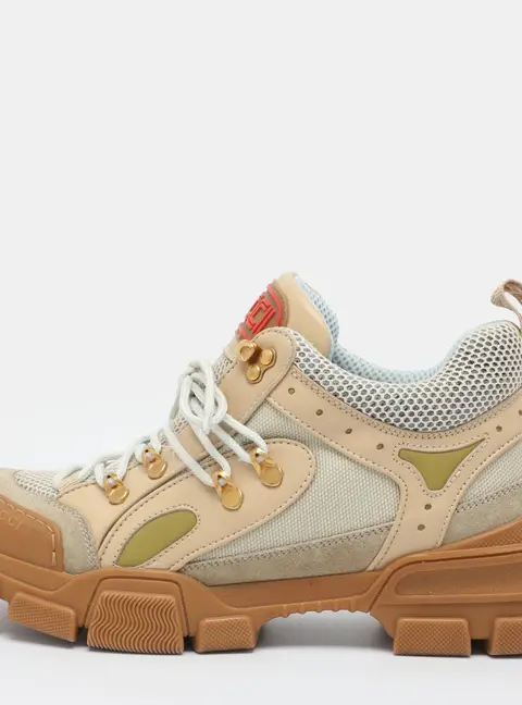 Gucci Flashtrek Size 41 Multicolor Fabric and Leather/Suede Lace Up Sneakers