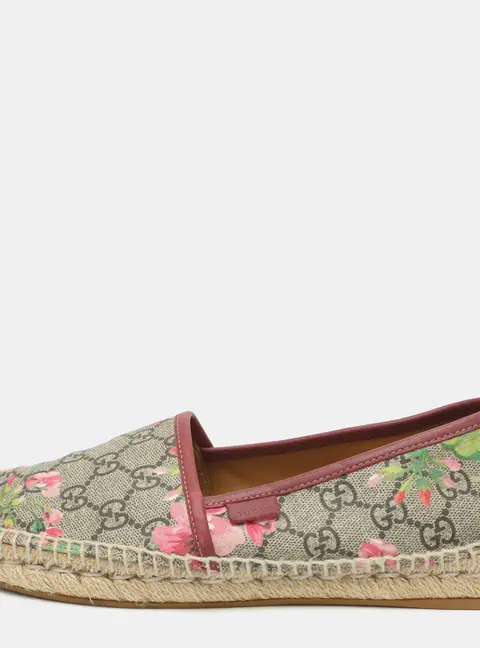 Gucci Size 38 Multicolor GG Supreme Blooms Printed Canvas Espadrilles