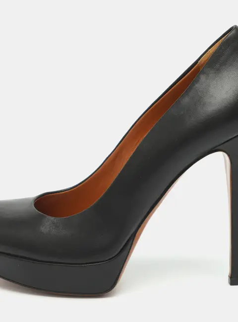 Gucci Size 36 Black Leather Platform Pumps