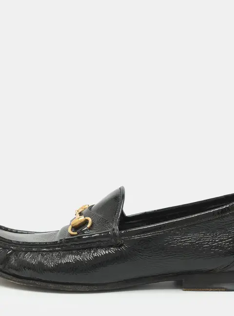 Gucci Horsebit Size 40 Black Patent Leather Loafers