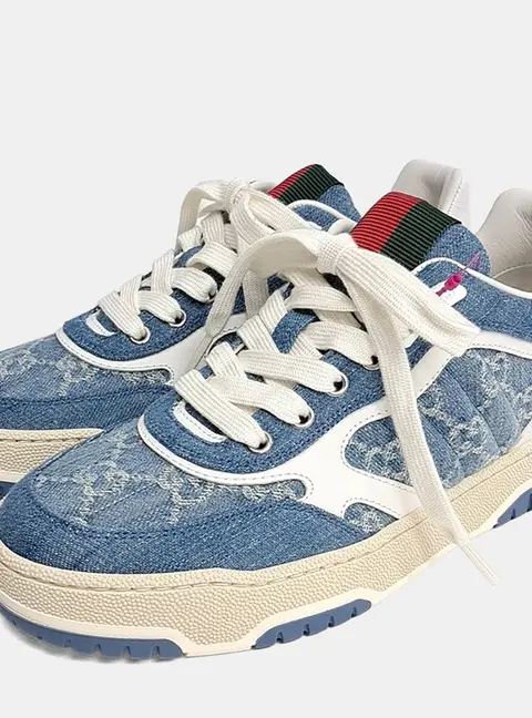 Gucci Re-Web Denim Blue Low Top Sneakers