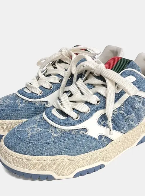 Gucci Re-Web Blue Denim Sneakers