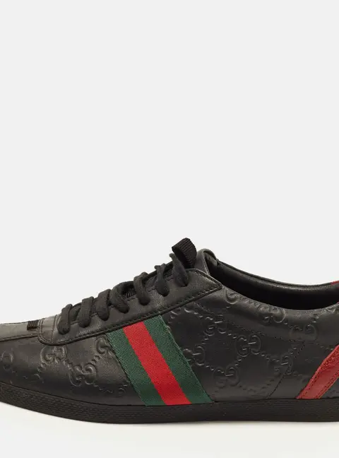 Gucci Guccissima Size 39 Black Leather Sneakers