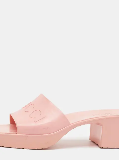 Gucci Size 36 Pink Rubber Slide Sandals