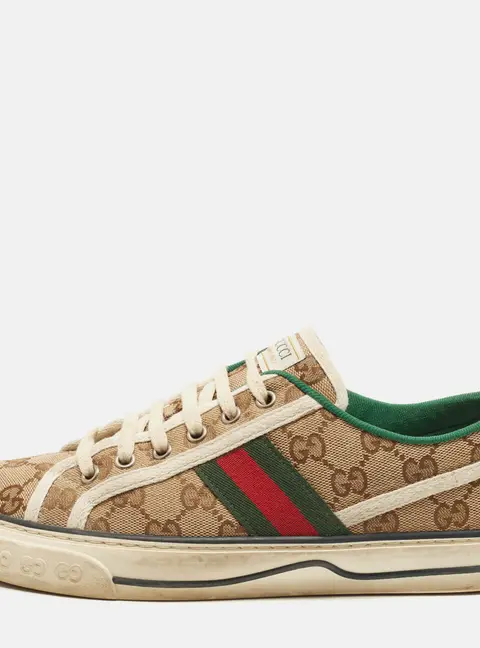 Gucci Tennis 1977 Size 39 Brown Canvas Low Top Sneakers