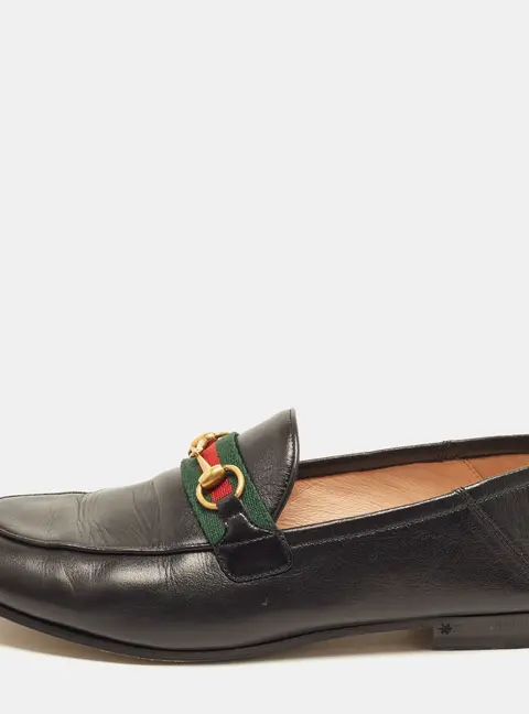 Gucci Jordaan Size 39 Black Leather Loafers