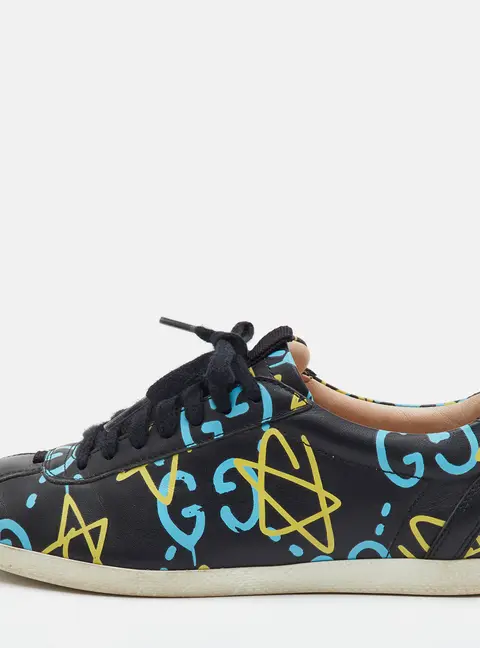 Gucci Ghost Size 35 Black Leather Low Top Sneakers