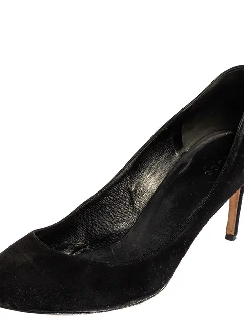 Gucci Black Suede Slip On Pumps Size 37