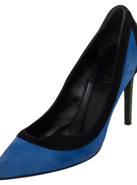 Gucci Tricolor Suede Pointed Toe Pumps Size 35.5