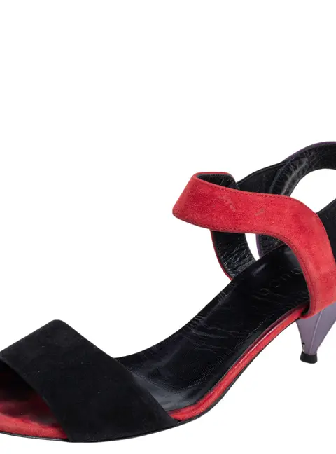 Gucci Multicolor Suede Liberty Ankle Strap Sandals Size 35