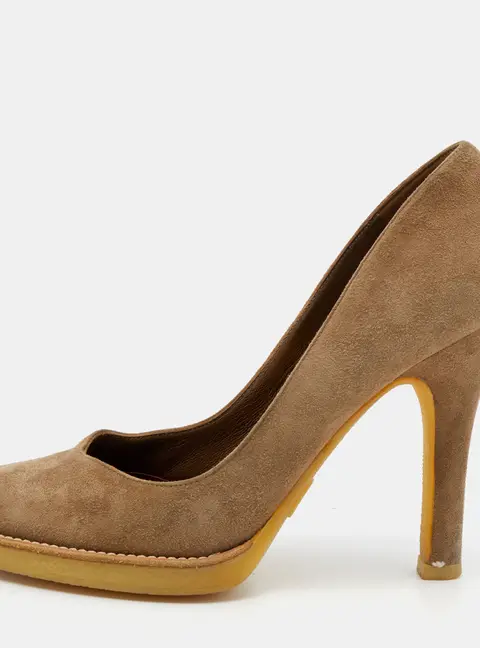 Gucci Tortilla Brown Suede Pumps Size 36.5