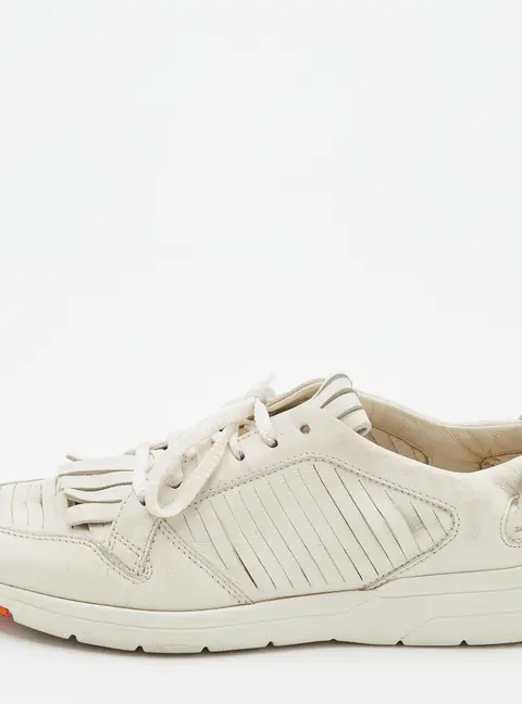 Gucci White Leather Tassel Low Top Sneakers Size 36.5