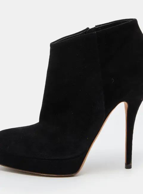 Gucci Black Suede Ankle Length Platform Boots Size 37