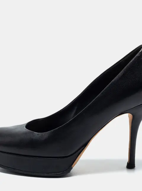 Gucci Black Leather Platform Pumps Size 37