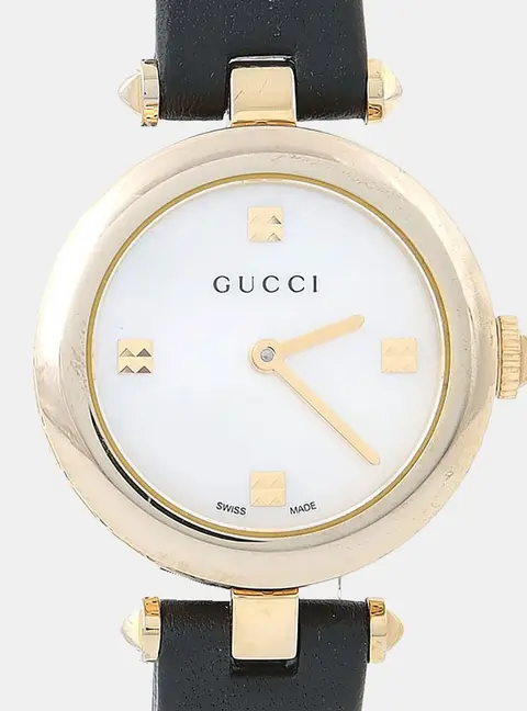 Gucci Diamantissima 141.5 White Quartz Gold-Plated Women's Wristwatch 27 mm