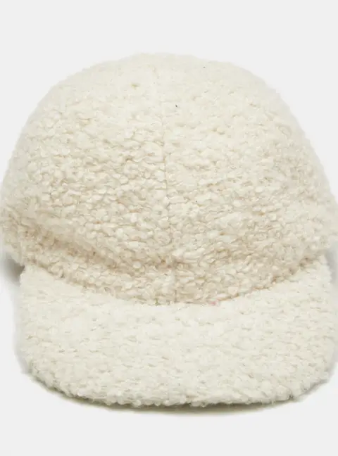 Gabriela Hearst Ivory Boucle Baseball Cap M