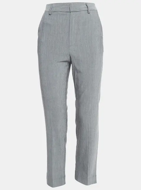 Ganni Grey Stretch Crepe Formal Trousers S