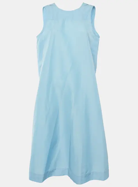 Ganni Blue Taffeta Sleeveless Midi Dress L