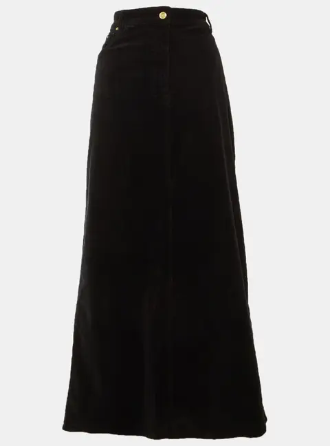 Ganni Black Corduroy Maxi Skirt XL