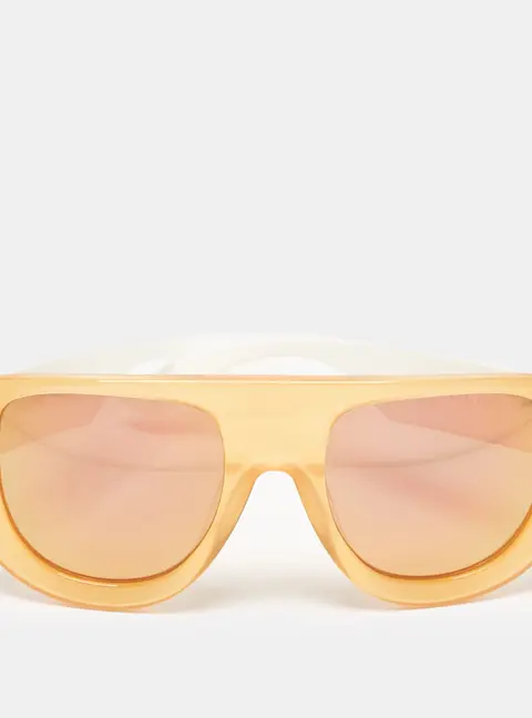 Ganni Orange/White Ines 2 Square Sunglasses