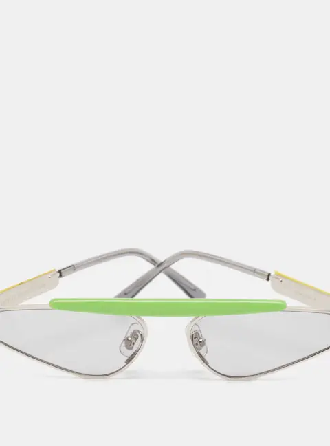 Gentle Monster Kids Green/Light Grey New Turtle Shield Sunglasses