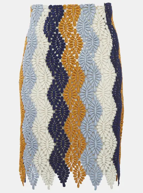 Giambattista Valli Multicolour Tulle Embroidered A-Line Mini Skirt XS