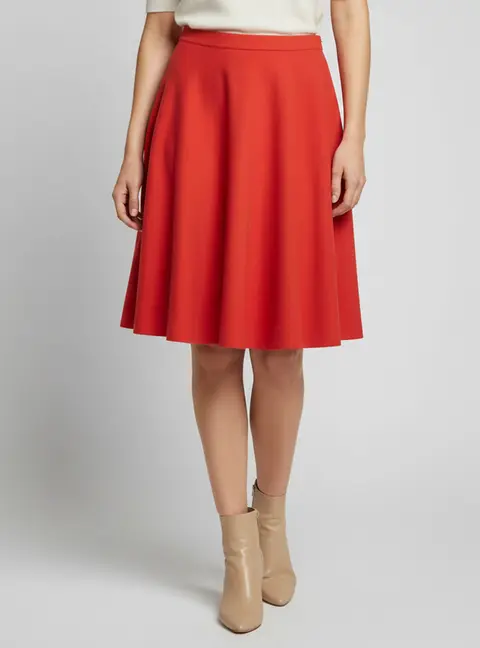 Giambattista Valli Red Cotton Flared Mini Skirt S